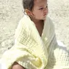 Blankets 110CM born Cotton Bath Towel Muslin Swaddles Blanket for Boy Girl Infant Burp Cloth Stroller Cover Baby Blankets Cloth Diaper 230809