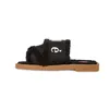 Woody Mules Kobiet Projektantki Kapcia Slajdy Sandały Futro płócienne Shearling moda płaska biała czarna żagiel kobieta na plaży pepper Winter Slipper Sandal 35-42