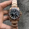 GMT Luxury Men's Watch 40mm Black Brown Dial Automatic Mechanical Watch 904L Stainless Steel Sapphire Mirror Watch Super Glow Calendar montres de haute qualité