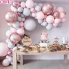 Macaron Ballonkette Babyparty Dekoration Junge Mädchen Rosa Ballonbogen Kit Ballongirlande Erster 1. Geburtstag Luftballons Blau Set L292Y