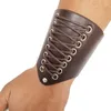 Parmaksız Eldivenler Vintage Orta Çağ Bileklik Geniş Bracer Dantel Yukarı Kol manşet Gauntlet