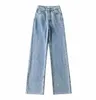 Streetwear Blue Dżinsy Kobieta moda dżinsowe ubrania w stylu vintage spodnie damskie dżinsy na nogach Kobieta wysoka talia