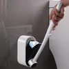 Toothbrush Holders IZEFS Wallmounted Disposable Toilet Brush Long Handle Cleaning Home Bathroom Accessories No Dead Ends WC Tools 230809