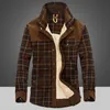 남자 재킷 겨울 자켓 남자 두껍게 따뜻한 양털 셔츠 코트 100면 격자 무늬 플란넬 군 의류 chaquetas hombre size m 4xl 230808