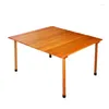 Camp Furniture Portable Camping Table With Roll Top Carrying Bag Folding Solid Wood In A For Picnic Beach BBQ