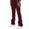 Jeans da uomo Pantaloni in pelle europei e americani Tendenza del commercio estero Stampa Vita media Allentato Rilassato Grande Hip Hop 230809