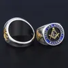 Bröllopsringar gratis och accepterade murare Blue Lodge Freemason Masonic 925 Sterling Silver Ring 230808