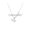 Anhänger Halsketten 925 Sterling Silber Tierform Halskette Glänzender Hase Niedlicher Stil Halsband Schlüsselbeinkette Geburtstagsgeschenk für Damen Edlen Schmuck J230809