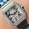 Diamond Mens Watch Hollow helautomatisk mekanisk designer Sapphire rostfritt stål Remvattentät 40mm Shinny