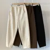 Pantaloni da donna Pantaloni da donna Fluffing Elastico in vita Tempo libero Harem Nero Beige Maglione caffè Pantaloni moda 2023