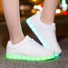 Sneakers Kriativ Luminous Glowing Light Up Shoes Kids Boy Led för vuxna barn tofflor USB Laddar grossist 230808