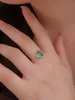 2023 Ny S925 Sterling Silver Mormor Emerald Ring Enkel europeisk och amerikansk design Women's Ring Liten Fresh Ring