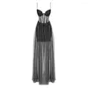 Runway-jurken Groothandel in sexy mouwloze jarretelband voor dames Transparante jurk Bruiloft Verjaardag Viering Feestkleding