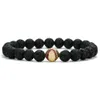 Perlé Nouveau Baseball Charme 8 Mm Lava Rock Perles Chaînes Pour Femmes Hommes Turquoise Pierre Naturelle Sports Élasticité Bracelet De Mode Diy Jewelr Dhf2A