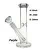 8-Zoll-Shisha-Bong aus verdicktem Glas, farbige Mini-Bongs, Rohre, 8-Zoll-Becher oder gerade, mit 14/19-mm-Downstem und Kopf