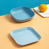 Plates 4pcs Eco-Friendly Unbreakable Dinner Biodegradable Restaurant Specialty Saucer Plastic Plate Picnic Dishes