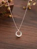 Koreansk version 925 Sterling Silver New Style Temperament NICHE Geometric Circle Necklace Women's Minimalist Design Cool Style