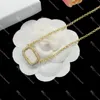 Gold Halskette Damen Klassische Anhänger Halskette Voller Strass Buchstaben Halsketten als Geschenk
