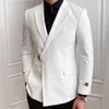 Męskie garnitury Blazers Solid Metal Blustrle Dekoration Blazer for Men Party Wedding Banket Blazer włoski projektant marynarki marynarskiej Slim Fit Blazer Homme 230808