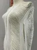 Costumi da bagno da donna Summer Bikini Cover Up Women Long Beach Dress 2023 Fashion Tunica White Sexy Slim lavorato a maglia Split Crochet Hollow Out Holiday