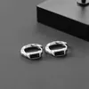 Hoop Earrings Arrival S925 Hoops Male Jewelry Cool Black Crystal Square For Men Irregular Ear Button Fashion Personality Gift Boy