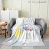 Mantas Pañales Búho de dibujos animados Cuatro estaciones Manta de cama para niños Estampado de animales en 3D Nube Franela Mantas para niños y niños Mantas de desenfoque Z230809