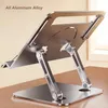Organizadores de cajones de escritorio Soporte de libro de lectura de aluminio ajustable Soporte de libro de cocina de varios ángulos de altura para tableta portátil 230808