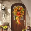 Decorative Flowers Autumn Coloured Rattan Wreath Wall Home Decoration Harvest-festival Hanging Simulation Door Decor