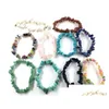 Cuentas Pulsera de cristal curativo natural Mti Colors Piedra preciosa 15-18Cm Pulseras de piedra elástica Chakra mixto Entrega de gota Jardín en casa Ar Dhzho