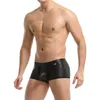 Cuecas masculinas de couro boxers sensuais confortáveis cuecas boxers masculinas baús calcinha sólida fitness interior