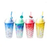 Copos Pires Copo De Suco Com Canudo Bonito Crianças Água Para Presente De Aniversário Anti-queda Home Shopping Drinkware Fashion Drop J184