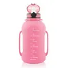 الجملة الجديدة BPA مجانية 2L Sport Gym Travel Travel Drinkblable زجاجة مياه السيليكون القابلة للطي مع القش وعلامة الوقت