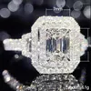 Anneaux de mariage New'w Simple carré en forme de femmes pour Micro pavé brillant CZ pierre élégant femme accessoires bijoux de fiançailles