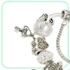 Brins bracelet charme de cristal blanc perles de coeur diy bijoux pendentif entier 2055070