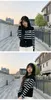 Basic Casual Jurken designer CE Home 2022 Early Spring New Leather Label Black and White Stripe Wool Knitted Cardigan Short Sweater Coat VRQC