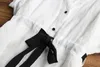 Bluzki damskie koszule 6116 Summer Kobiet Japonia w stylu w stylu V-deck bluzka Kobiet Kobiet Ramie Solid Kolor Lose Tops 230808