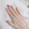 Mizaç Grace Out Out Butterfly Ring Zirkon S925 STERLING Gümüş Şık Mücevher Evlen