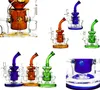 Partihandel Big Round Base Tornado Recycler Hookahs Dab Rigs Glass Bongs med 14mm Bowl Klein Recycler Bongs Oil Rig Rökning Vattenrör WP308