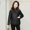 Frauen Pelz 2023 Winter Pu Leder Parkas Frauen Unten Baumwolle Jacke Kragen Verdicken Warme Kurz Mantel Weibliche Casual Mantel damen Tops