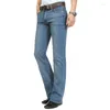 Men's Jeans Men Light Blue Micro Horn Korean Slim Pants Size 26- 38 40