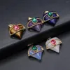 Pendant Necklaces 5 Pcs Heart Shape Random Healing Crystal Stone Pendants Agate Charms With Rhinestone For Making Jewelry Necklace Gift