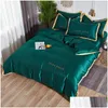 Bedding Sets Four-Piece Silk Cotton King Queen Size Soft Printed Quilt Er Pillow Case Duvet Brand Bed Comforters Fast Drop Delivery Dhgjt