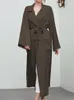 Women's Trench Coats Korean Coat Fashionable Casual Temperament Mid Length Version Elegant Lapel Lace Up Midje Windbreaker 230808