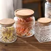 Storage Boxes Bins Glass Storage Pot Kitchen Food Grade Sealed Jar Coffee Powder Seasoning Acacia Wood Bottle 230809