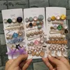 Connectors Candy Colors Pearl Hair Clip For Women Korean Hairpin Geometric Crystal Barrettes Girl Accessories Hairgrip 230809