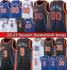 New''York''Knicks''Basketball Jersey Edizione stampata RJ Barrett Derrick Rose Julius Randle Patrick 33 Ewing Uomo 2022 2023 City BlackCustom uomo