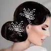 ヘアクリップウェディングヘアピンu花嫁スタイリングの宝石の花の花の真珠のヘッドピースラインストーンヘッドウェアのためのフォーク