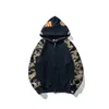 Mens Designer Hoodie Womens Full Zip Hoodie Black Camo Jacket Blue Hoodie Hooded Sweatshirt Heren Dames Sweater Lange mouw Tech Fleece Cardigan