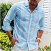 Camicie casual da uomo Moda 2023 Camicia abbottonata Gialla Manica lunga Scozzese Risvolto Street Abbigliamento quotidiano Comodo