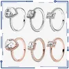 925 Silverringar Ring Radiation Heart Ring Classic Color Emamel Birthday Present Lämplig för DIY Pandora smycken Fashion Accessories Gratis leverans